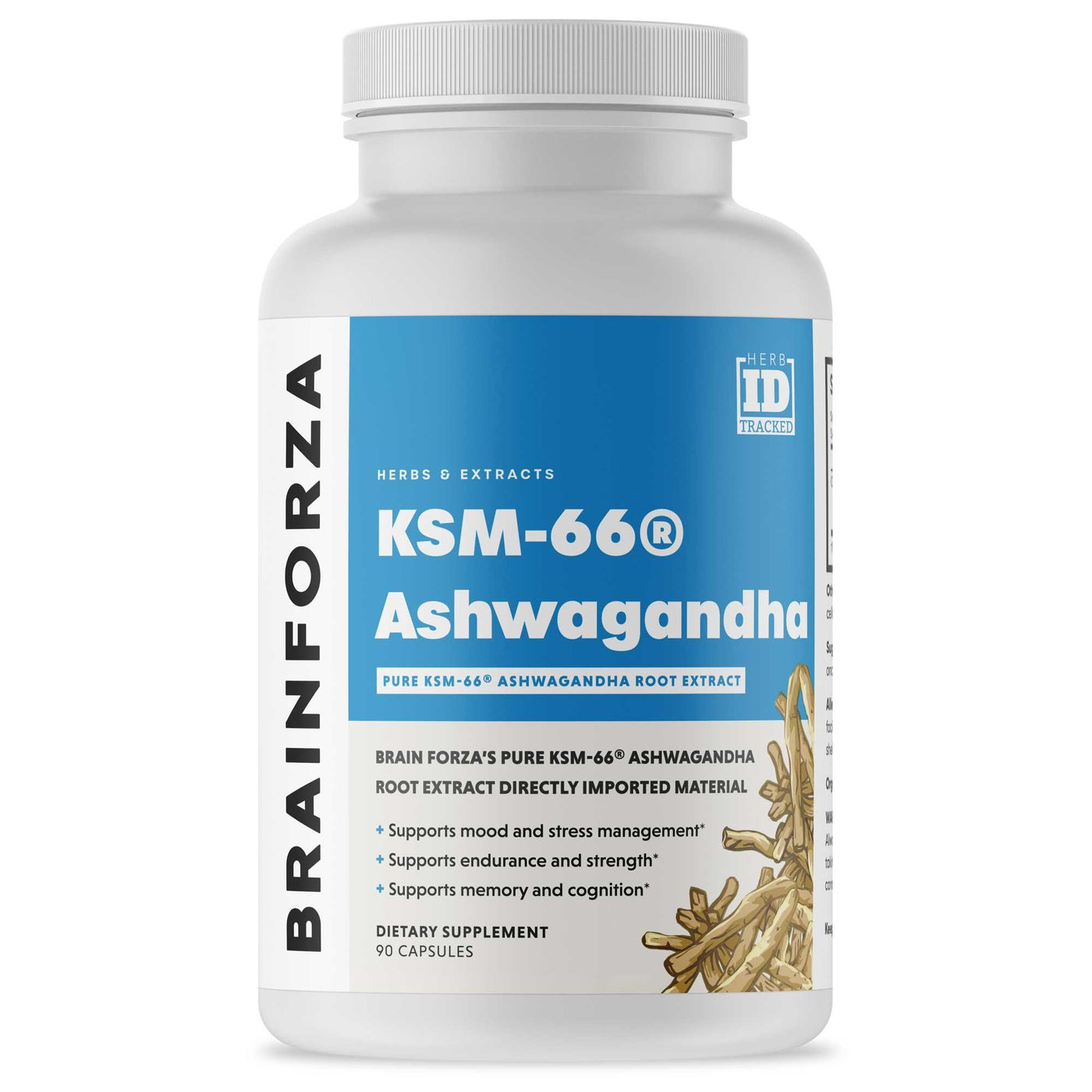 Brain Forza Official Organic KSM-66 Ashwagandha Root Extract 500mg capsules 1,000mg day serving vegetarian