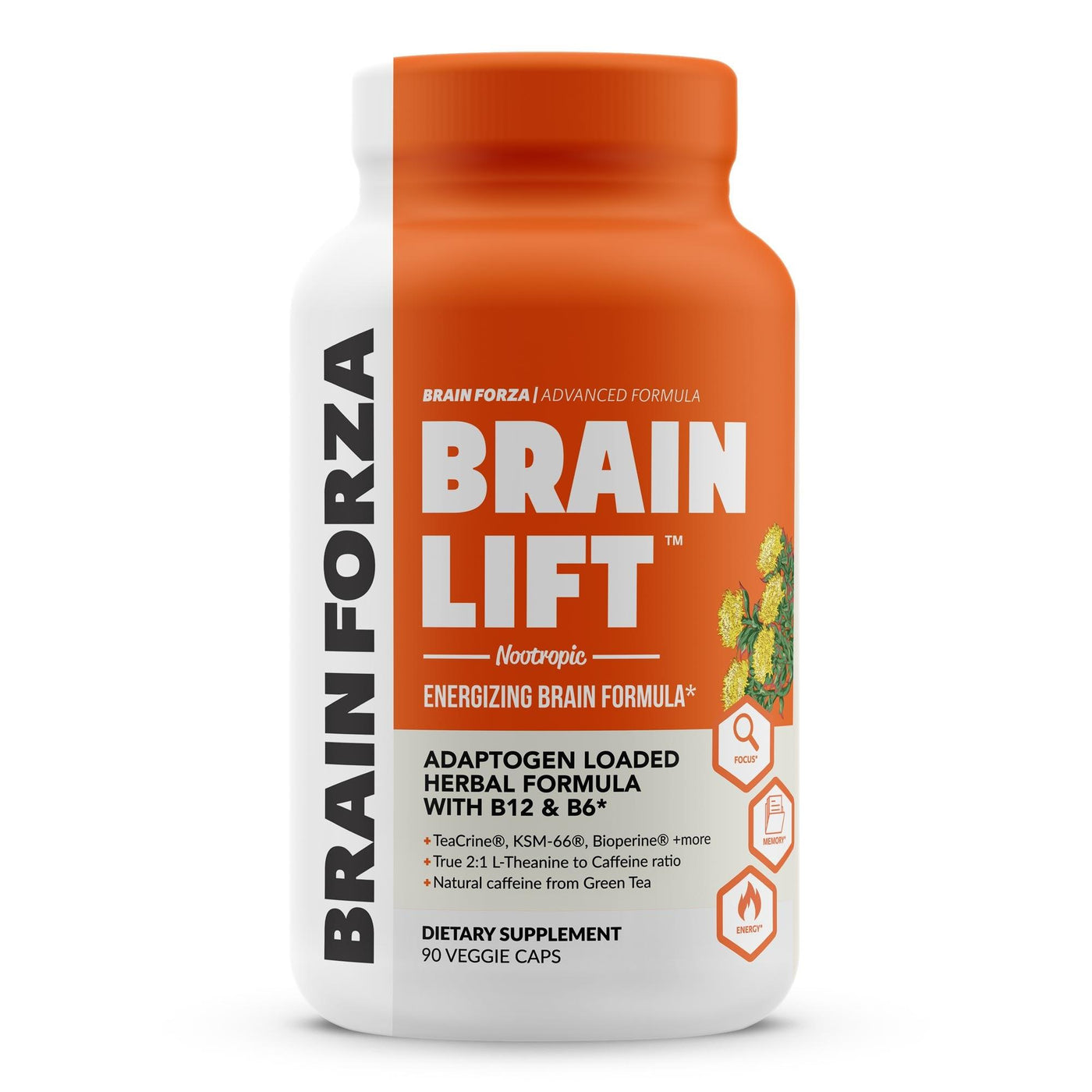 Brain Forza Brain Lift Nootropic capsules Teacrine KSM 66 l-theanine bacopa